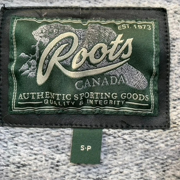 Roots Women’s Sweatshirt Leather Beaver logo Navy blue Pepper Size S - Picture 13 of 15